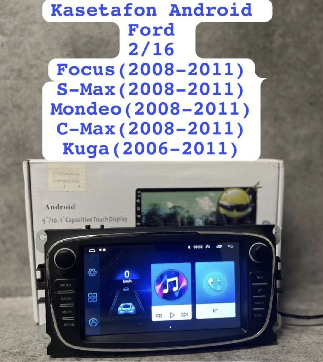 Kasetofon android per Ford Focus,S-Max,Mondeo,C-Max,Kuga
