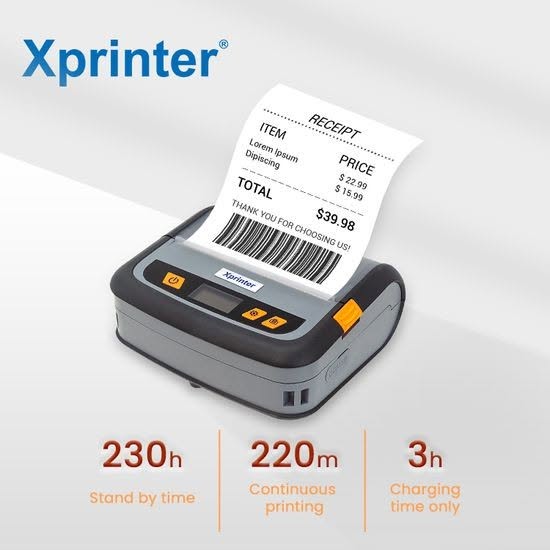 Printer termik me bateri 100mm